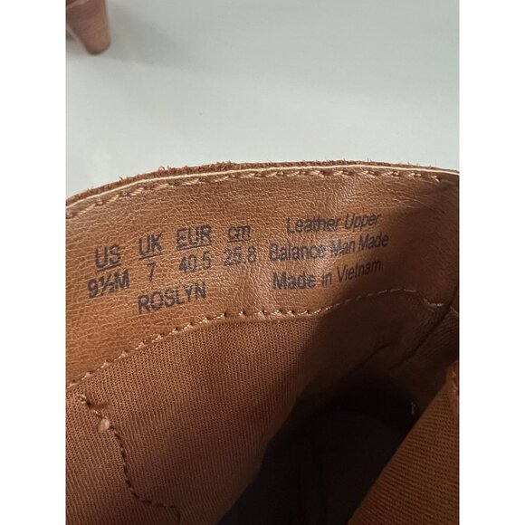 Zodiac Roslyn Size 9.5 Leather Tan Western-Style Pointed Toe Ankle Booties - Picture 7 of 10